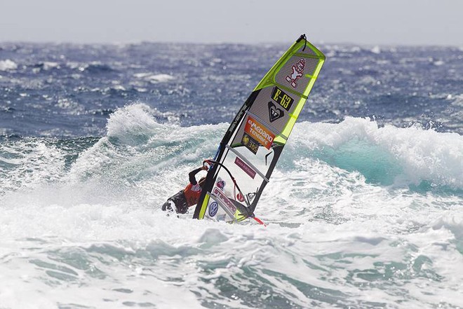 Iballa bottom turn - PWA Tenerife World Cup 2011 ©  John Carter / PWA http://www.pwaworldtour.com